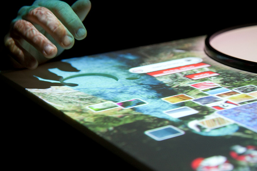 Touchpad on the interactive table