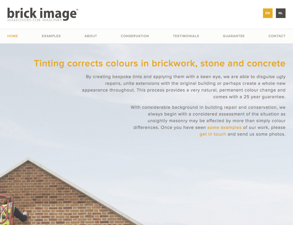 Current homepage of Brick website