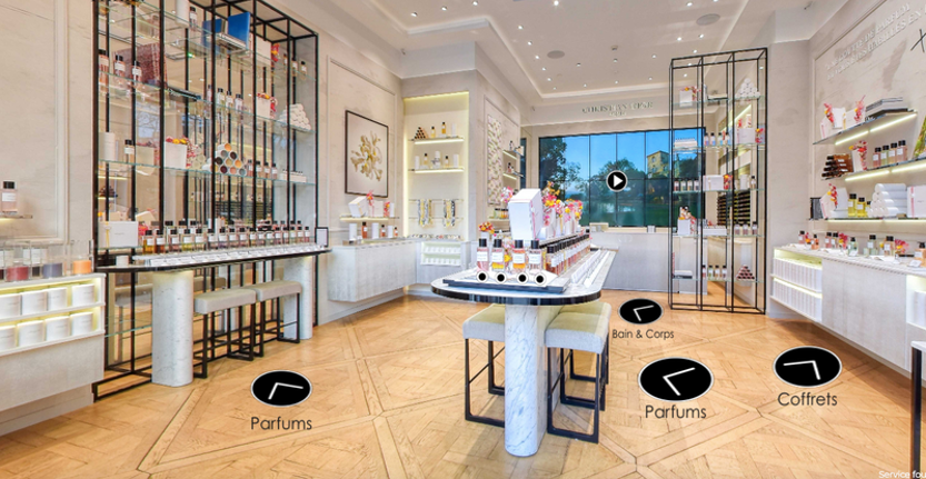 Image displaying Dior's virtual showroom. 