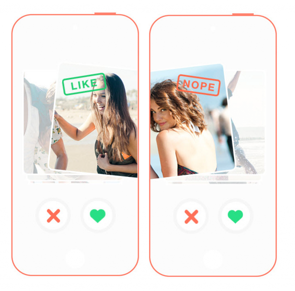 Image of Tinder's famous swiping feature. 