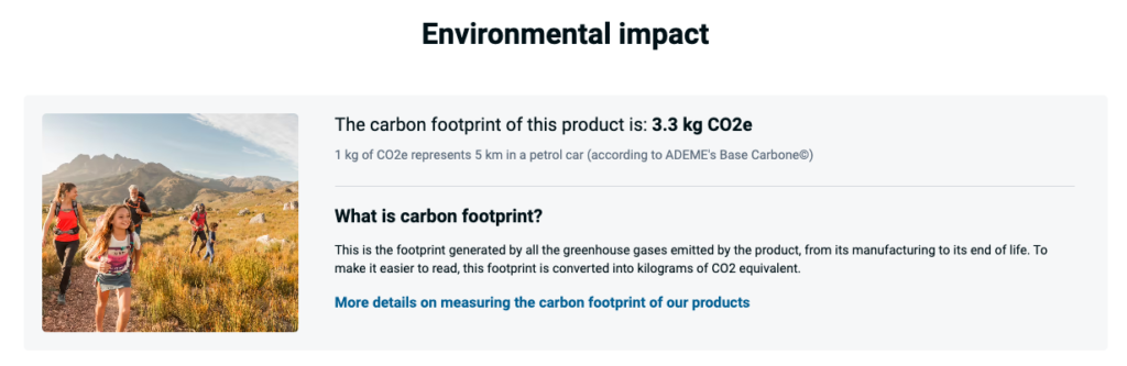 Carbon footprint information