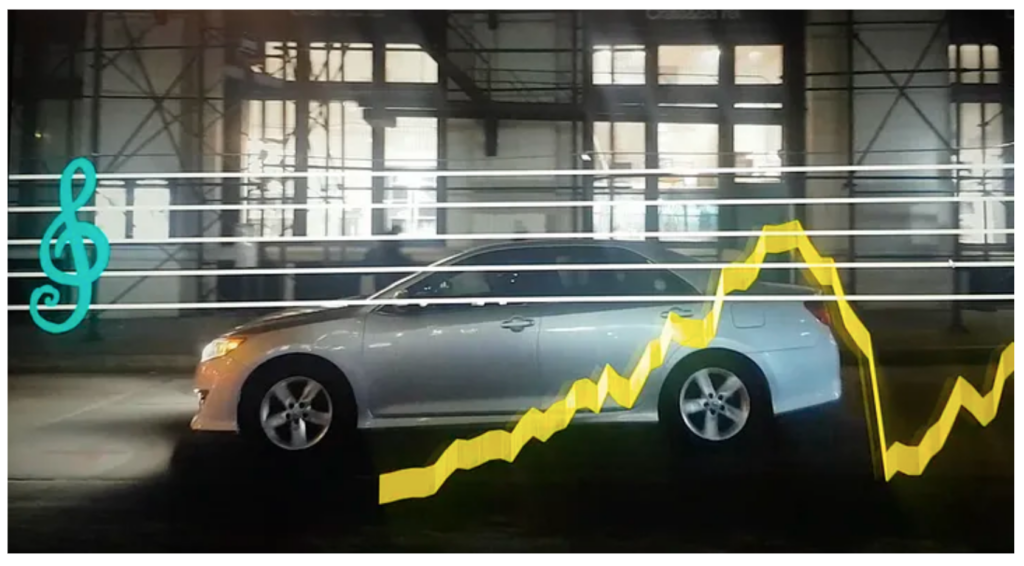 Audio overlay over a car